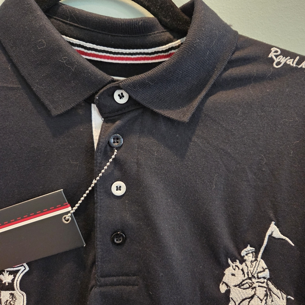 Culture Premium Black Polo Shirt Royal Member Club Embroidered Logo Size L Nwt — image 5 of 8